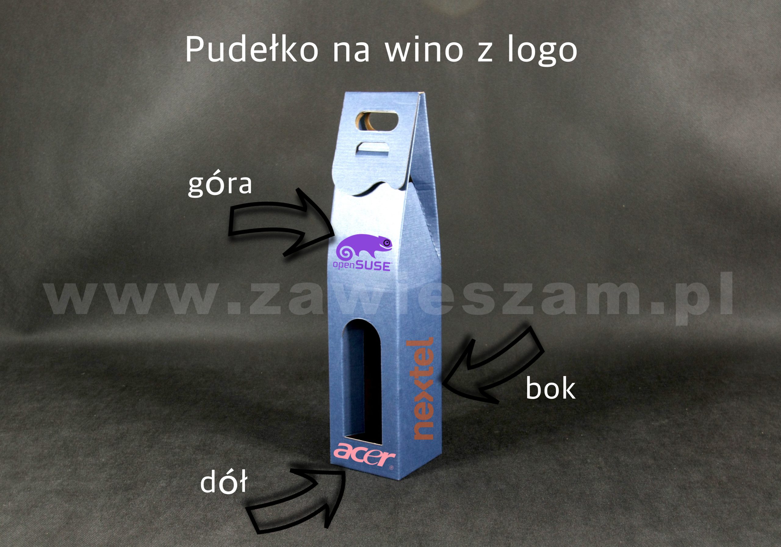pudełko kaszerowane na wino