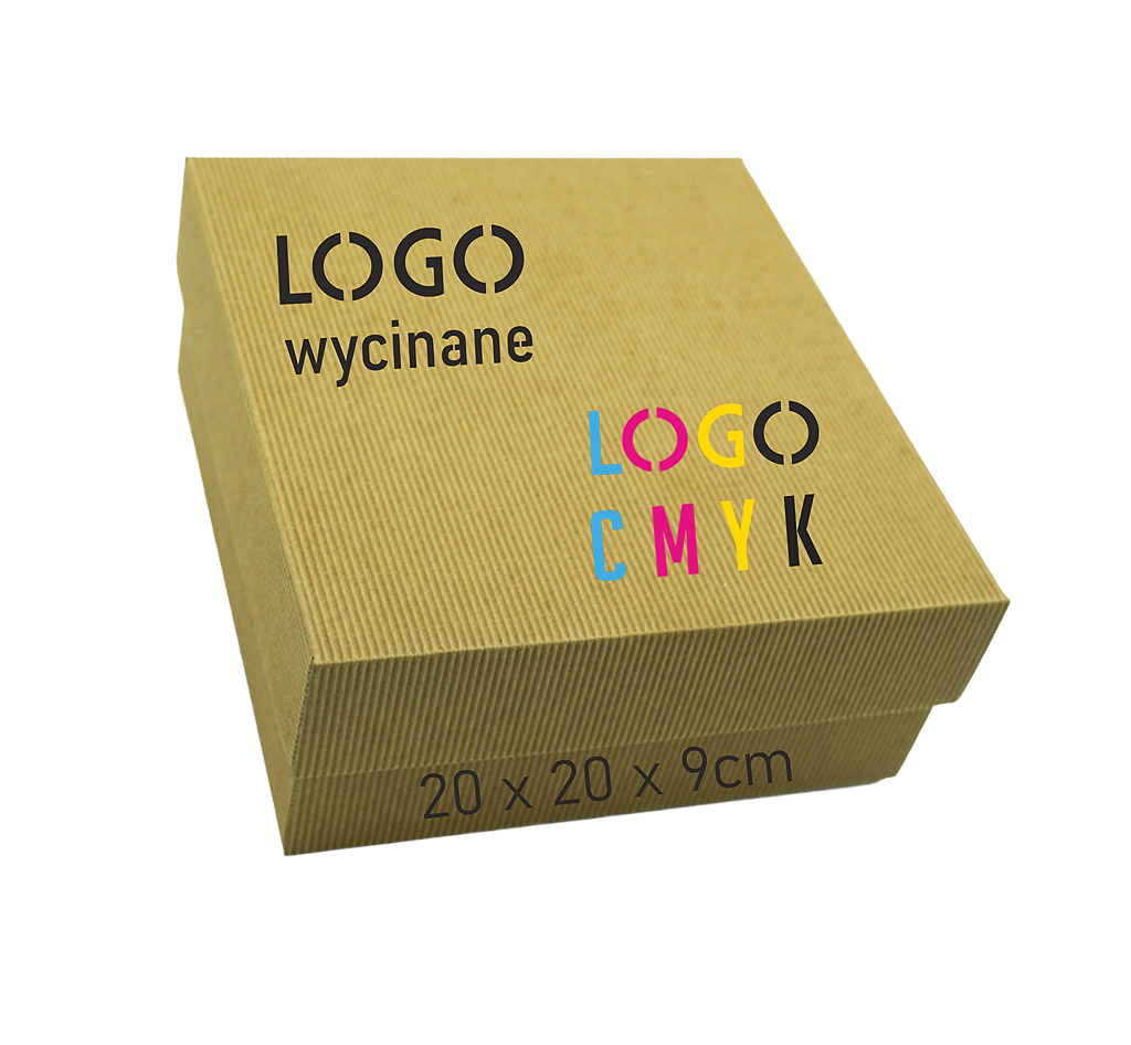 Pudełko prezentowe z logo | 20x20x9cm