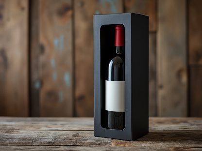 czarne pudełka na butelkę wina