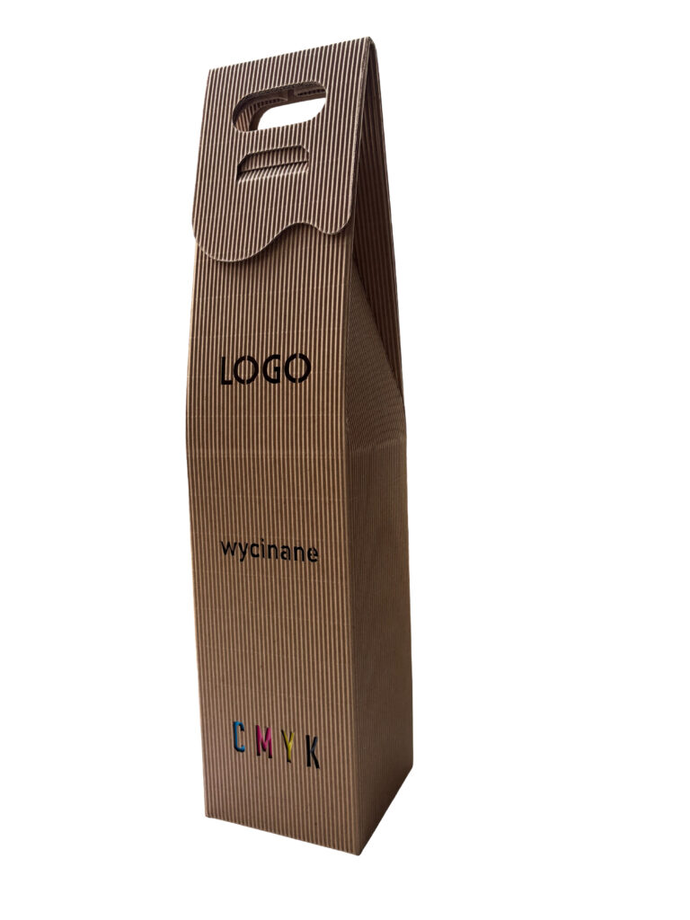 kraft pudełko na wino z logo