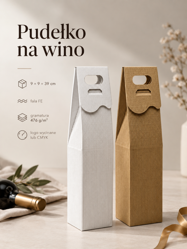 pudełko na wino białe lub kraft