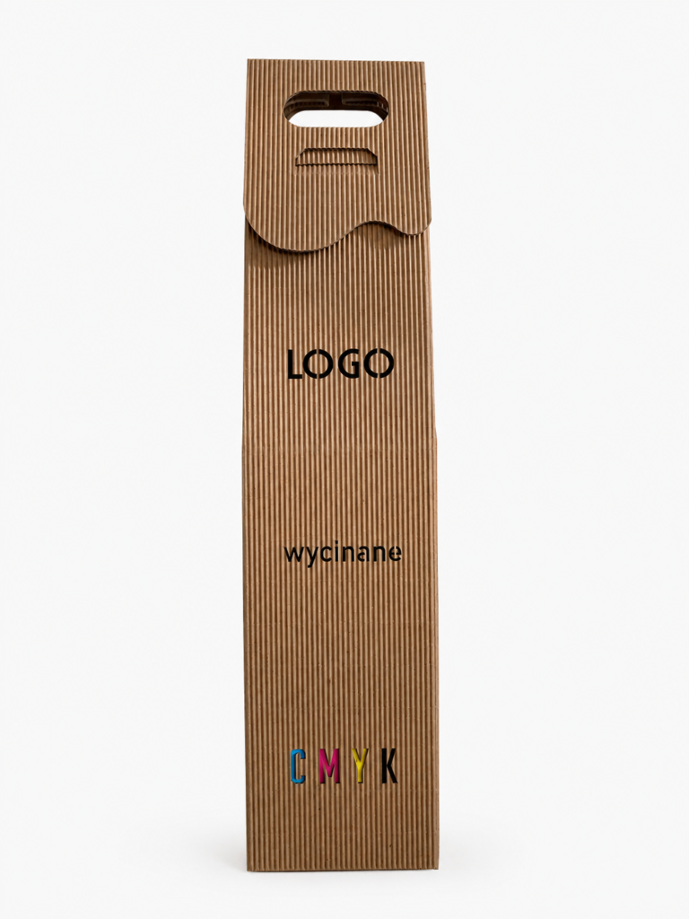 kraft pudełko na wino z logo